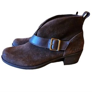 Ugg Australia Wright Belted Genuine Shearling Lined Booties
